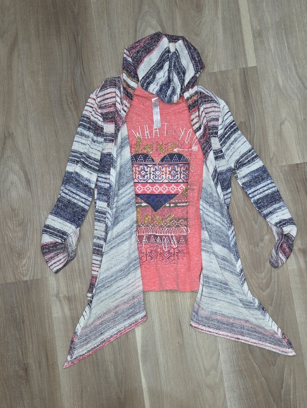•Knitworks• Little Girls Hooded Cardigan Matching Set